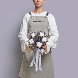 Букет лаванды с хлопком и пшеницей