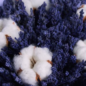 Букет ароматной лаванды с хлопком в пленке