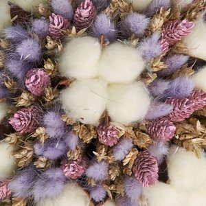 Коробочка нежных сухоцветов с хлопком