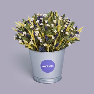 Сухоцветы в металическом кашпо