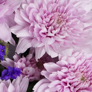 Букет с фиолетовой статицей