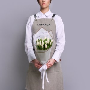 Букет 15 белых тюльпанов