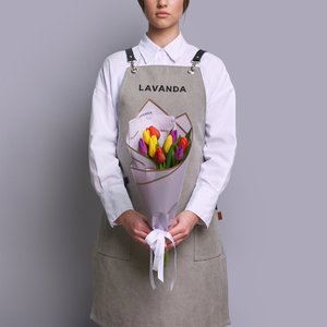 9 разноцветных тюльпанов в матовой пленке