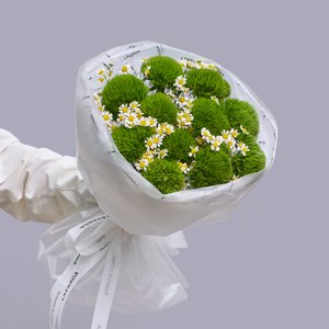 Полевой букет с ромашками и гринтриком