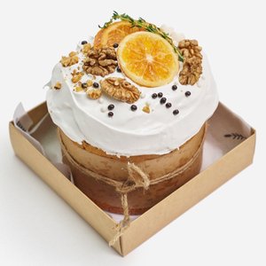 Пасхальный кулич с вяленой клюквой, грецким орехом и апельсином 450гр